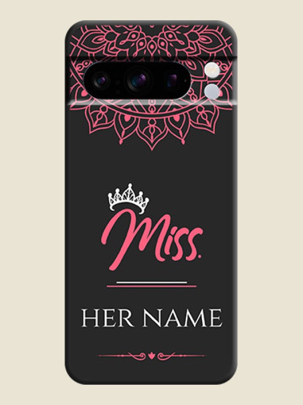 Custom Mrs Name with Floral Design On Space Black Custom Soft Matte Mobile Back Cover - Pixel 8 Pro 5G - alternate view