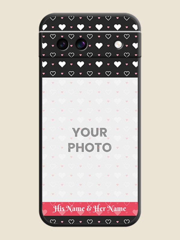 Custom White Color Love Symbols with Text Design on Photo On Space Black Custom Soft Matte Mobile Back Cover - Google Pixel 8A 5G - alternate view