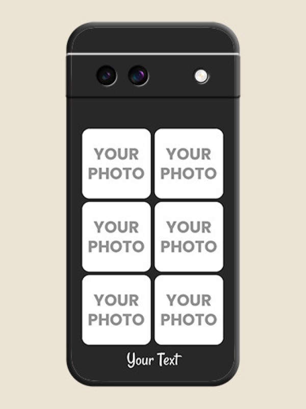 Custom Floral Art with 6 Image Holder on Photo On Space Black Custom Soft Matte Mobile Back Cover - Google Pixel 8A 5G - alternate view