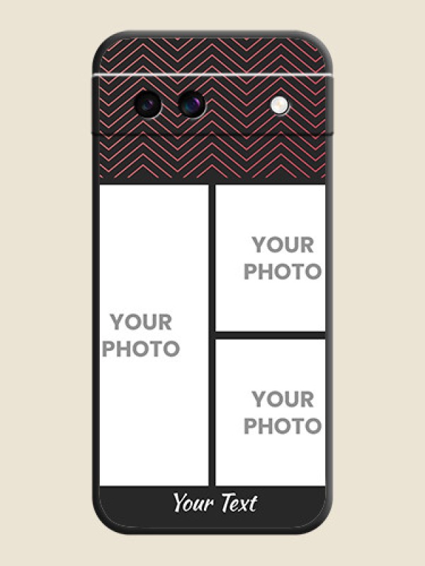 Custom Wave Pattern with 3 Image Holder On Space Black Custom Soft Matte Mobile Back Cover - Google Pixel 8A 5G - alternate view