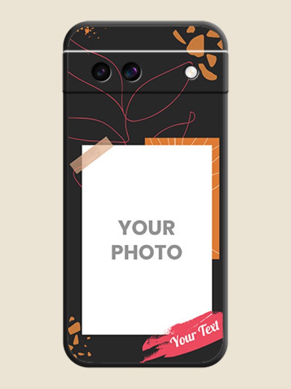 Custom Orange Photo Frame On Space Black Custom Soft Matte Mobile Back Cover - Google Pixel 8A 5G - alternate view