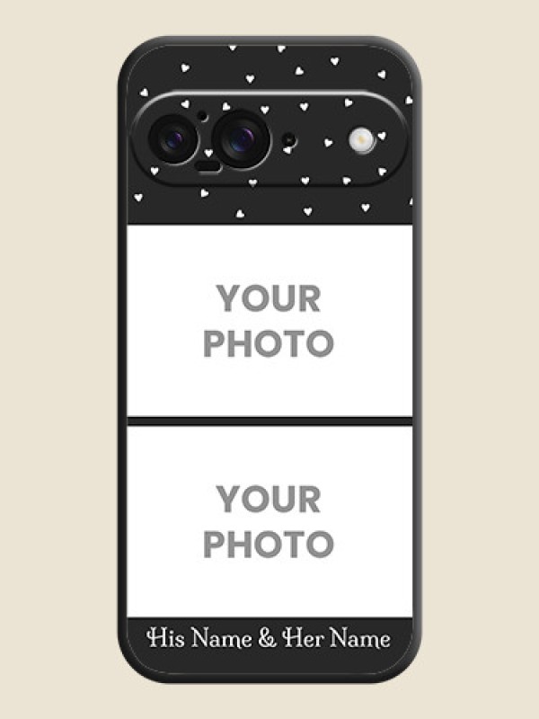 Custom Miniature Love Symbols with Name On Space Black Custom Soft Matte Mobile Back Cover - Google Pixel 9 5G - alternate view