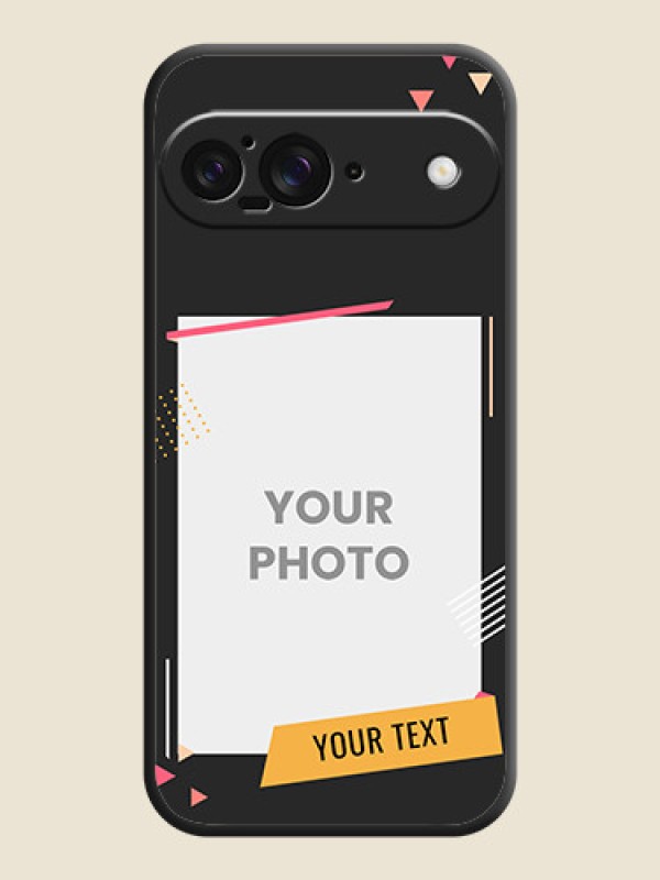 Custom Photo Frame with Triangle Small Dots on Photo On Space Black Custom Soft Matte Mobile Back Cover - Google Pixel 9 5G - alternate view