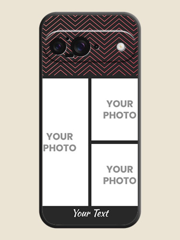 Custom Wave Pattern with 3 Image Holder On Space Black Custom Soft Matte Mobile Back Cover - Google Pixel 9 5G - alternate view