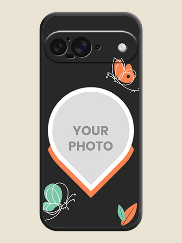 Custom Upload Pic With Simple Butterly Design On Space Black Custom Soft Matte Mobile Back Cover - Google Pixel 9 5G - alternate view