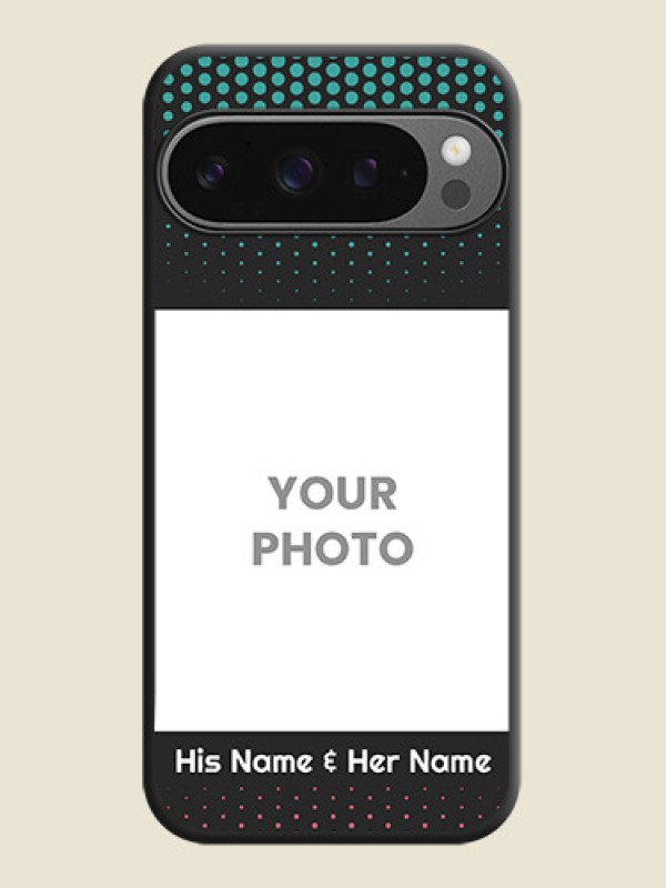 Custom Faded Dots with Grunge Photo Frame and Text On Space Black Custom Soft Matte Mobile Back Cover - Google Pixel 9 Pro 5G - alternate view