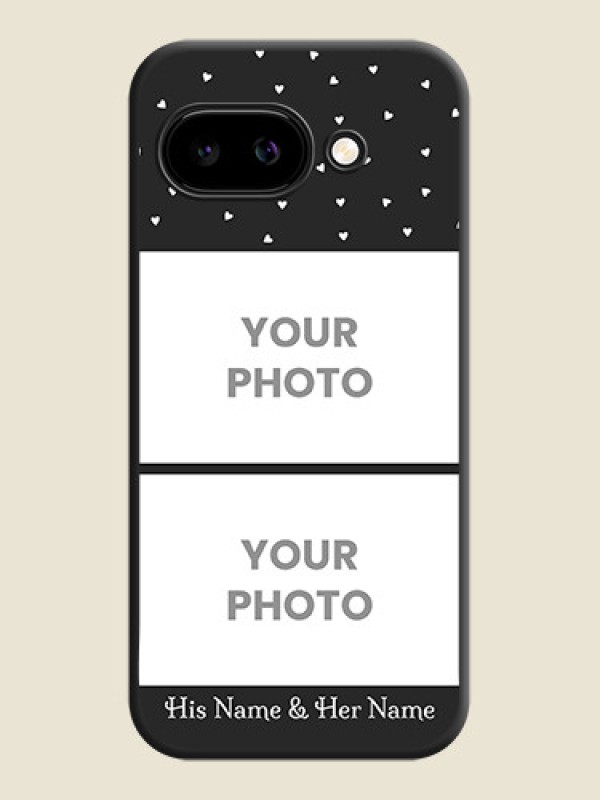 Custom Miniature Love Symbols with Name On Space Black Custom Soft Matte Mobile Back Cover - Google Pixel 9A 5G - alternate view