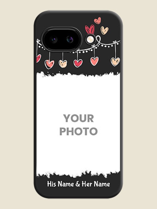 Custom Pink Love Hangings with Name On Space Black Custom Soft Matte Mobile Back Cover - Google Pixel 9A 5G - alternate view