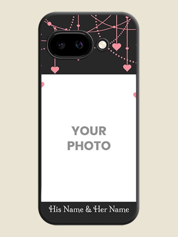 Custom Pink Love Hangings with Text On Space Black Custom Soft Matte Mobile Back Cover - Google Pixel 9A 5G - alternate view