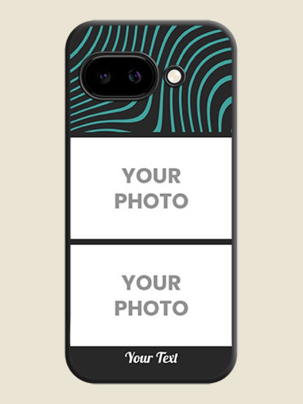 Custom Wave Pattern with 2 Image Holder On Space Black Custom Soft Matte Mobile Back Cover - Google Pixel 9A 5G - alternate view