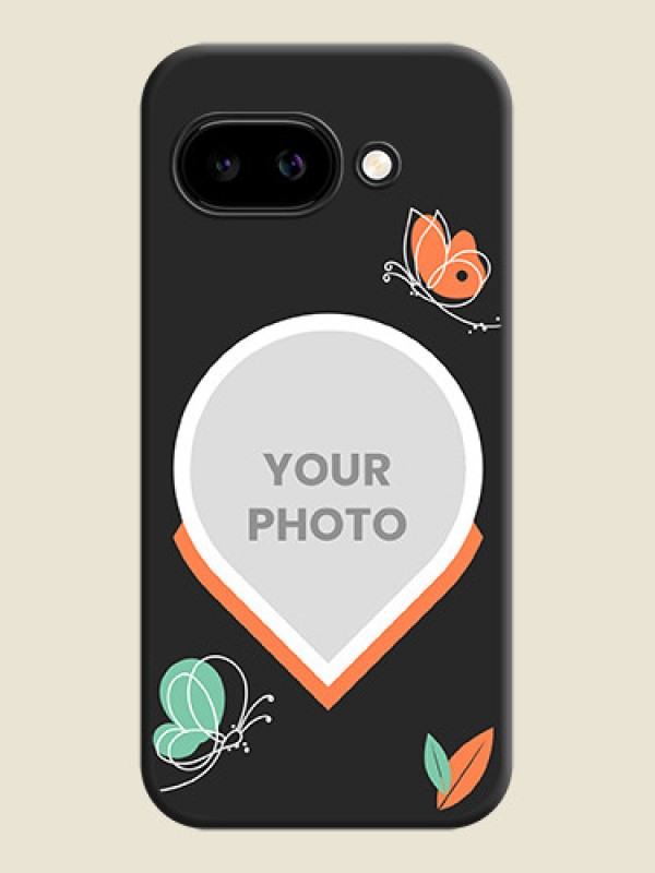 Custom Upload Pic With Simple Butterly Design On Space Black Custom Soft Matte Mobile Back Cover - Google Pixel 9A 5G - alternate view