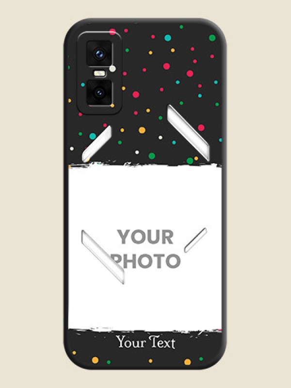 Custom Multicolor Dotted Pattern with Text On Space Black Custom Soft Matte Mobile Back Cover - Infinix GT 30 Pro 5G - alternate view
