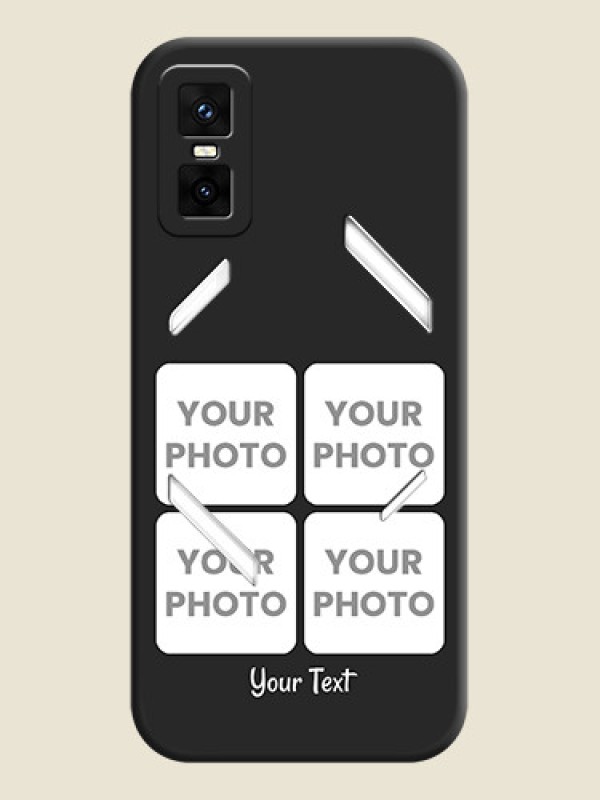 Custom Floral Art with 6 Image Holder on Photo On Space Black Custom Soft Matte Mobile Back Cover - Infinix GT 30 Pro 5G - alternate view