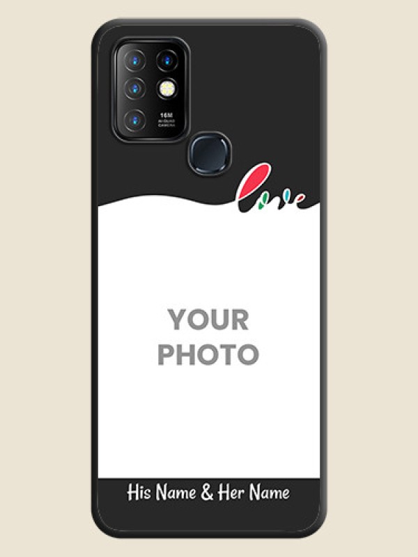 Custom Fall in Love Pattern with Picture on Photo on Space Black Soft Matte Mobile Case - Infinix Hot 10 - alternate view