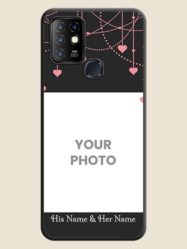 Custom Pink Love Hangings with Text on Space Black Custom Soft Matte Back Cover - Infinix Hot 10 - alternate view