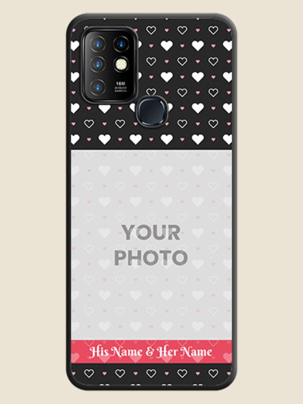 Custom White Color Love Symbols with Text Design on Photo on Space Black Soft Matte Phone Cover - Infinix Hot 10 - alternate view