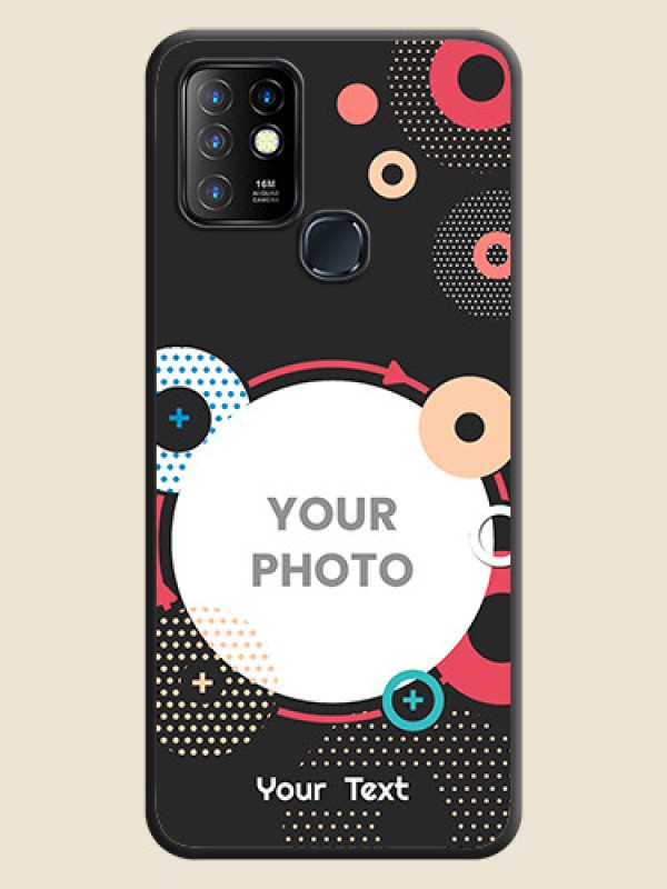 Custom Multicoloured Round Image on Personalised Space Black Soft Matte Cases - Infinix Hot 10 - alternate view