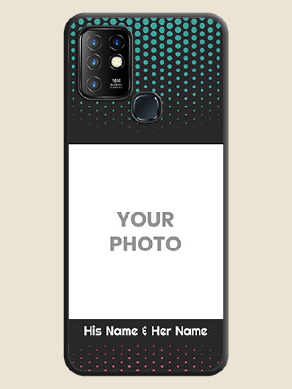 Custom Faded Dots with Grunge Photo Frame and Text on Space Black Custom Soft Matte Phone Cases - Infinix Hot 10 - alternate view