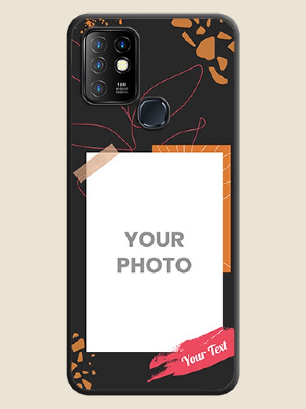 Custom Orange Photo Frame on Space Black Custom Soft Matte Phone Back Cover - Infinix Hot 10 - alternate view