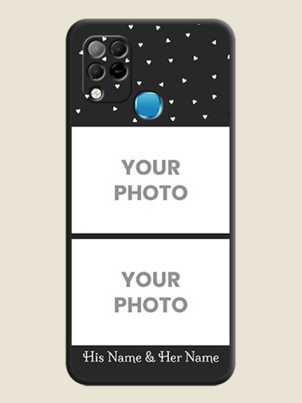 Custom Miniature Love Symbols with Name on Space Black Custom Soft Matte Back Cover - Infinix Hot 10s - alternate view