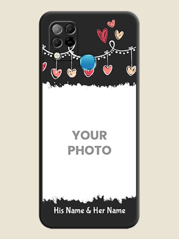 Custom Pink Love Hangings with Name on Space Black Custom Soft Matte Phone Cases - Infinix Hot 10s - alternate view