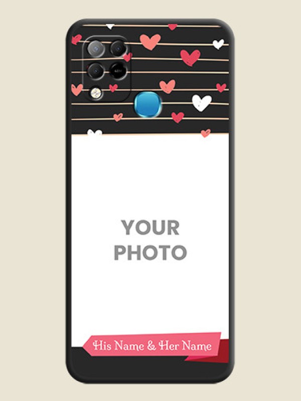 Custom Love Pattern with Name on Pink Ribbon  on Photo on Space Black Soft Matte Back Cover - Infinix Hot 10s - alternate view