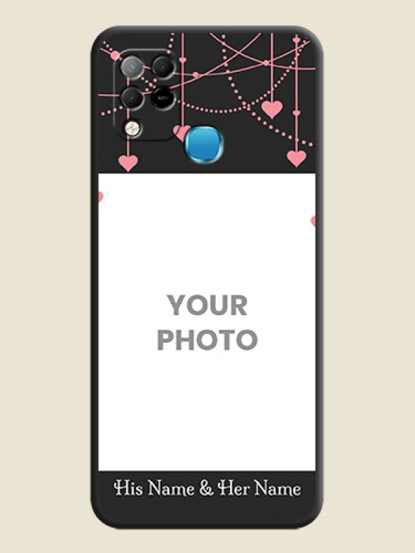 Custom Pink Love Hangings with Text on Space Black Custom Soft Matte Back Cover - Infinix Hot 10s - alternate view