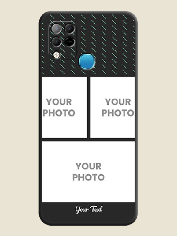 Custom Cross Dotted Pattern with 2 Image Holder  on Personalised Space Black Soft Matte Cases - Infinix Hot 10s - alternate view