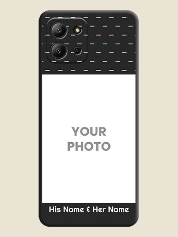 Custom Line Pattern Design with Text On Space Black Custom Soft Matte Mobile Back Cover - Infinix Hot 11 2022 - alternate view