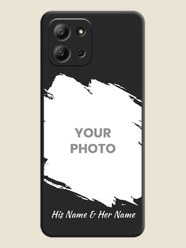 Custom Grunge Brush Strokes on Photo On Space Black Custom Soft Matte Mobile Back Cover - Infinix Hot 11 2022 - alternate view