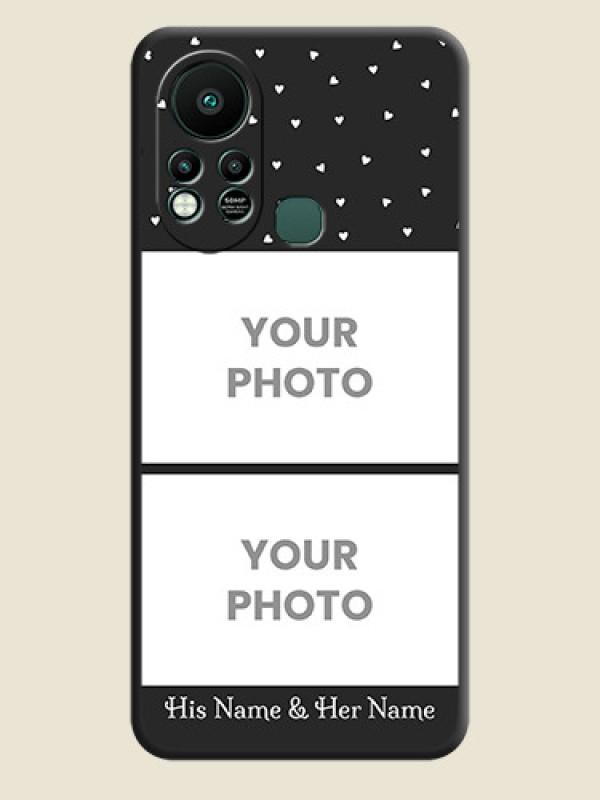 Custom Miniature Love Symbols with Name on Space Black Custom Soft Matte Back Cover - Infinix Hot 11s - alternate view