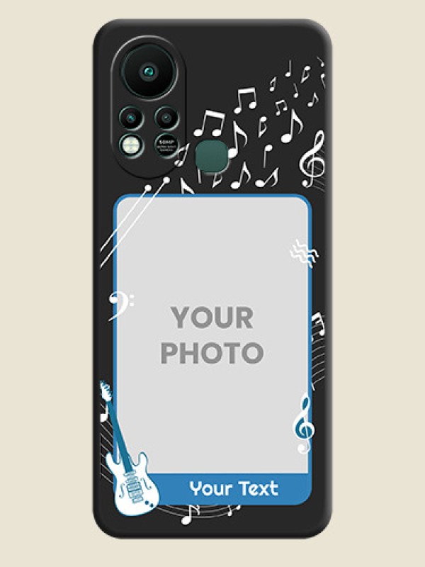 Custom Musical Theme Design with Text on Photo on Space Black Soft Matte Mobile Case - Infinix Hot 11s - alternate view