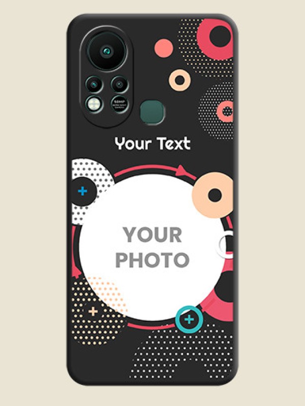 Custom Multicoloured Round Image on Personalised Space Black Soft Matte Cases - Infinix Hot 11s - alternate view