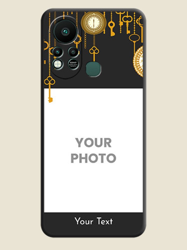 Custom Decorative Design with Text on Space Black Custom Soft Matte Back Cover - Infinix Hot 11s - alternate view