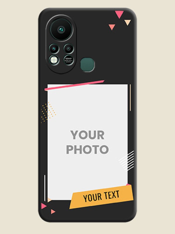 Custom Photo Frame with Triangle Small Dots on Photo on Space Black Soft Matte Back Cover - Infinix Hot 11s - alternate view
