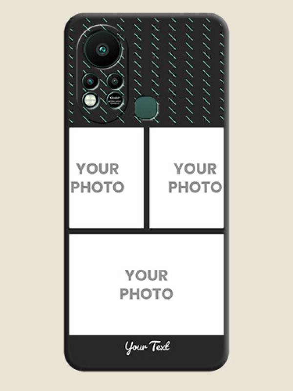 Custom Cross Dotted Pattern with 2 Image Holder on Personalised Space Black Soft Matte Cases - Infinix Hot 11s - alternate view