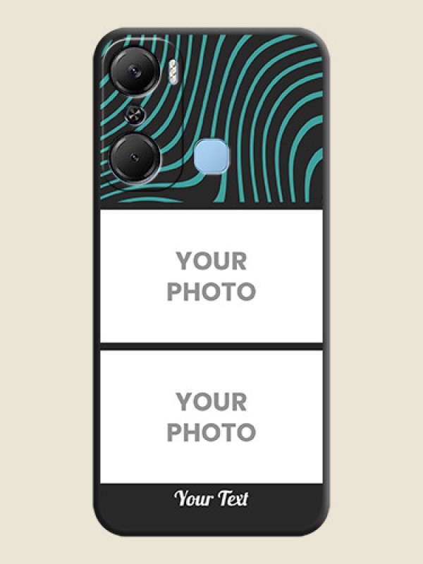 Custom Wave Pattern with 2 Image Holder on Space Black Personalized Soft Matte Phone Covers - Infinix Hot 12 Pro - alternate view