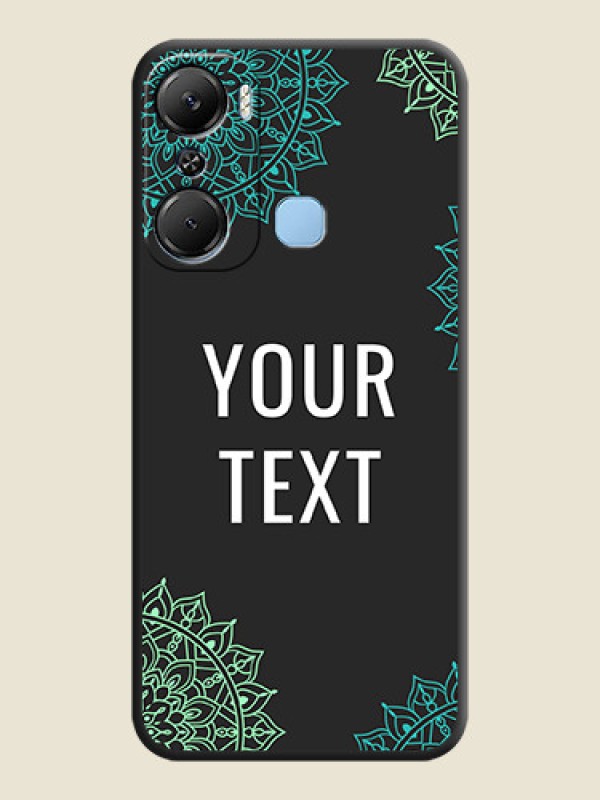 Custom Your Name with Floral Design on Space Black Custom Soft Matte Back Cover - Infinix Hot 12 Pro - alternate view