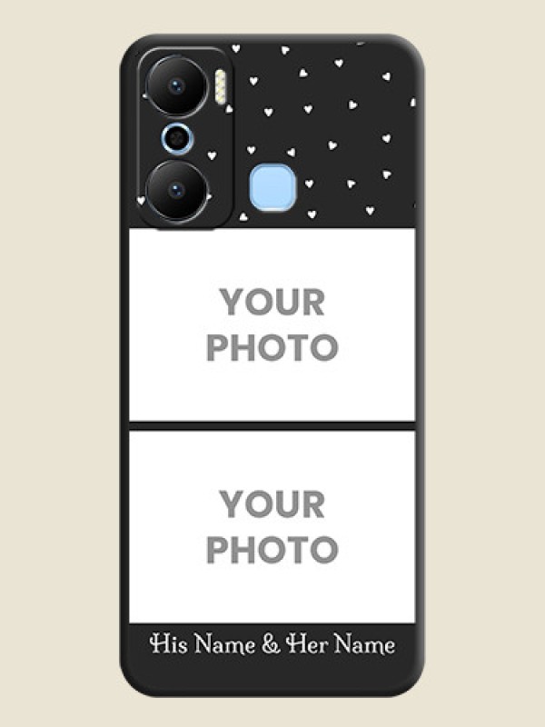 Custom Miniature Love Symbols with Name on Space Black Custom Soft Matte Back Cover - Infinix Hot 20 Play - alternate view