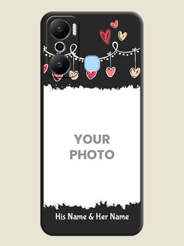 Custom Pink Love Hangings with Name on Space Black Custom Soft Matte Phone Cases - Infinix Hot 20 Play - alternate view