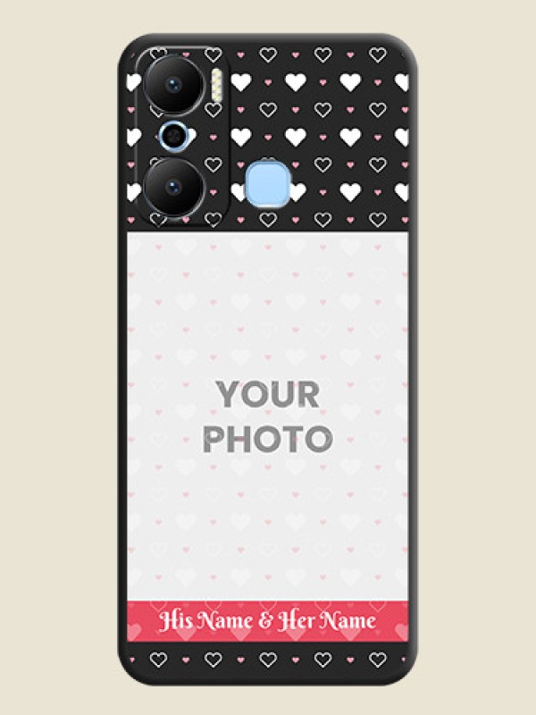 Custom White Color Love Symbols with Text Design - Photo on Space Black Soft Matte Phone Cover - Infinix Hot 20 Play - alternate view