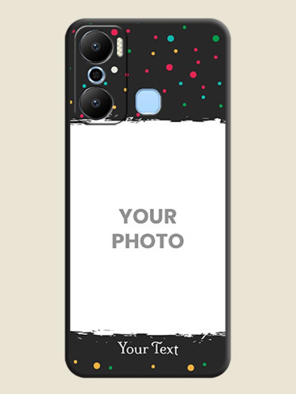 Custom Multicolor Dotted Pattern with Text on Space Black Custom Soft Matte Phone Back Cover - Infinix Hot 20 Play - alternate view