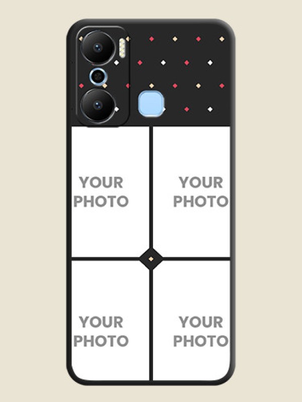 Custom Multicolor Dotted Pattern with 4 Image Holder on Space Black Custom Soft Matte Phone Cases - Infinix Hot 20 Play - alternate view