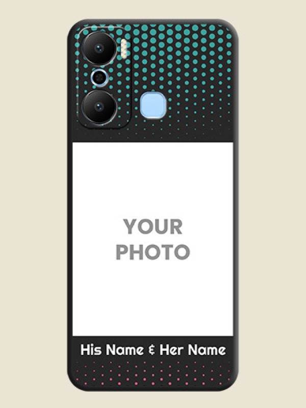 Custom Faded Dots with Grunge Photo Frame and Text on Space Black Custom Soft Matte Phone Cases - Infinix Hot 20 Play - alternate view