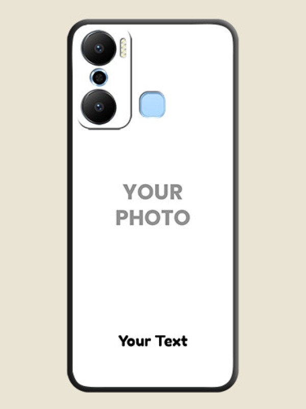 Custom Full Single Pic Upload With Text On Space Black Personalized Soft Matte Phone Covers - Infinix Hot 20 Play - alternate view
