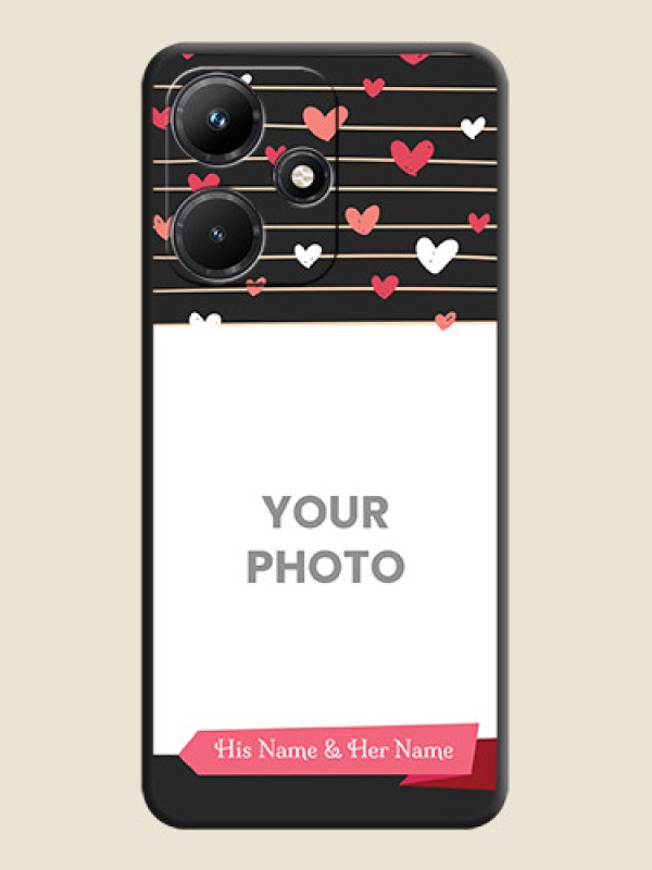 Custom Love Pattern with Name on Pink Ribbon - Photo on Space Black Soft Matte Back Cover - Infinix Hot 30I - alternate view