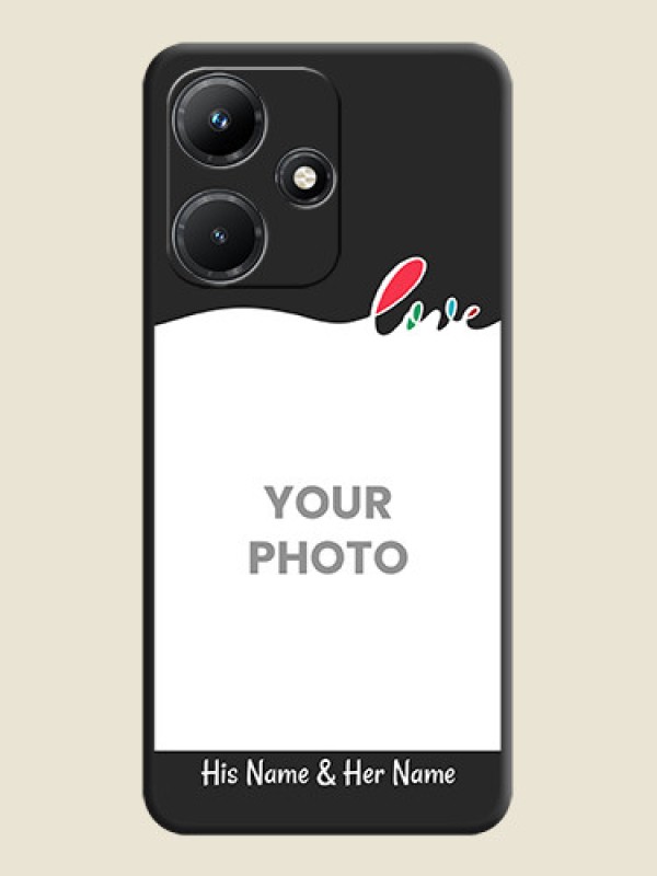Custom Fall in Love Pattern with Picture - Photo on Space Black Soft Matte Mobile Case - Infinix Hot 30I - alternate view