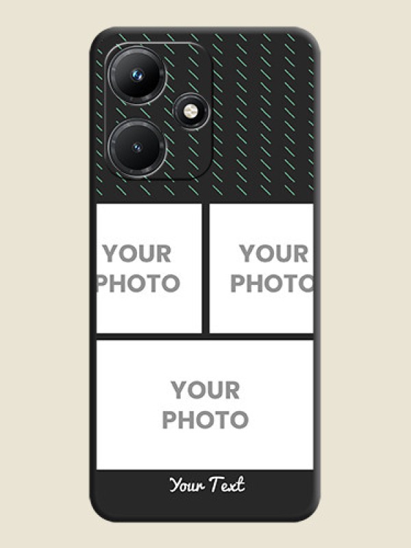 Custom Cross Dotted Pattern with 2 Image Holder on Personalised Space Black Soft Matte Cases - Infinix Hot 30I - alternate view