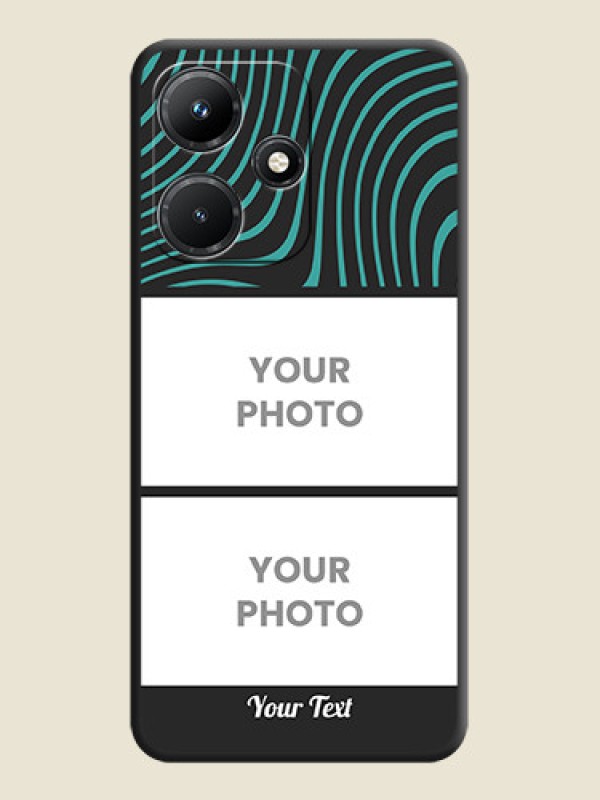 Custom Wave Pattern with 2 Image Holder on Space Black Personalized Soft Matte Phone Covers - Infinix Hot 30I - alternate view