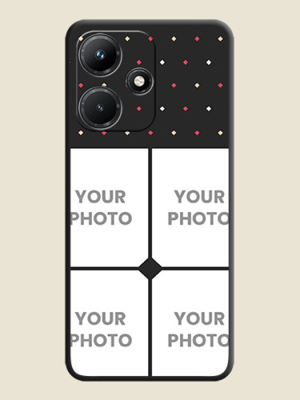 Custom Multicolor Dotted Pattern with 4 Image Holder on Space Black Custom Soft Matte Phone Cases - Infinix Hot 30I - alternate view